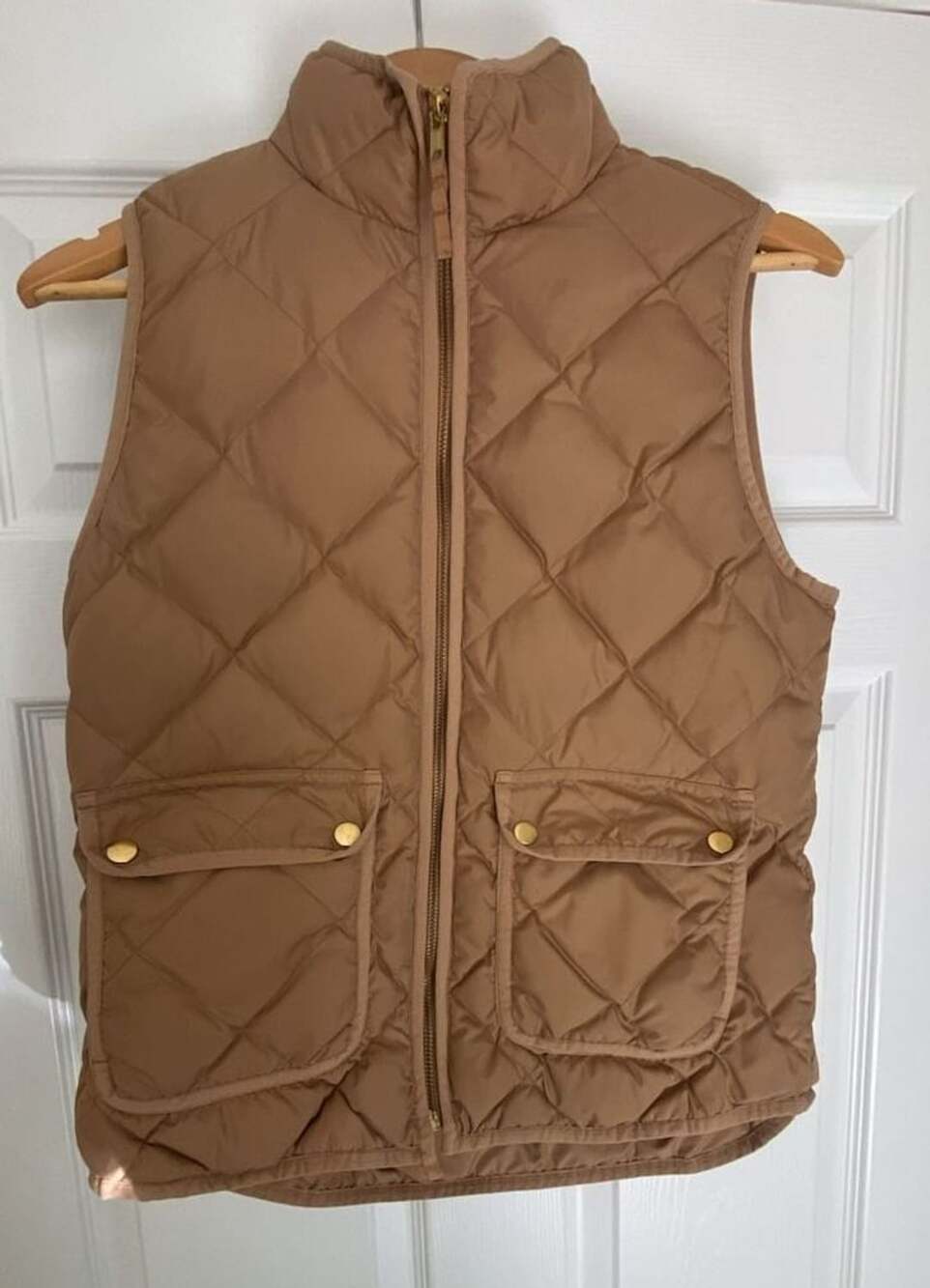 J.Crew Quilted Puffer Vest Size S Tan
